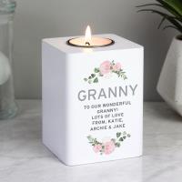 Personalised Rose White Wooden Tea Light Holder Extra Image 1 Preview